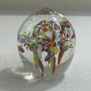 Vintage‎ Murano Glass Multicolor Bouquet of Flowers Floral Design Paperweight